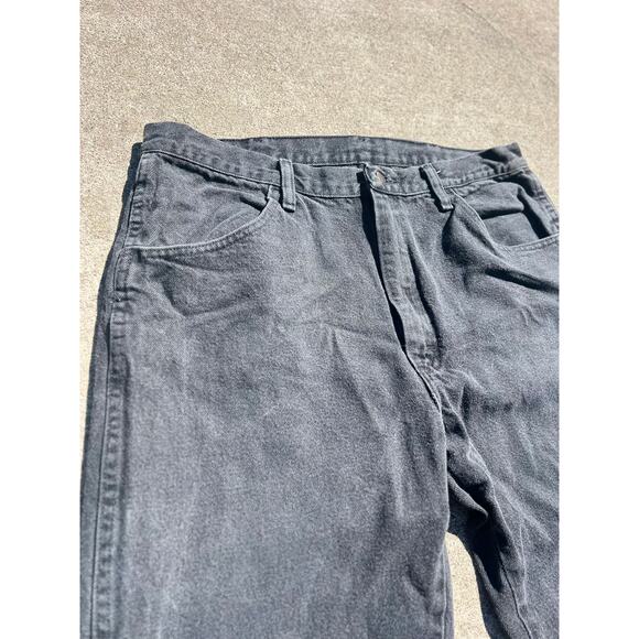 Vintage Rustler Pants Men Size 36x32 Black Denim Cotton Relaxed Straight Jeans - Picture 3 of 7